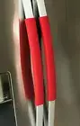Refrigerator Oven Door Padded Handle Covers Red Set of Three