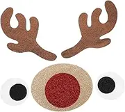 Kisangel 1 Set Christmas Elk Head Door Stickers Non Woven Fabric Xmas Decorations for Home Shop Easy to Apply Remove Durable Winter Wall Decor for Festive Cheer