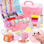 ZESKUU Nano Tape Bubble Kit for Kids, Nano Tape Squishy Maker Kit with Glitter, Clay, Beads, Stickers and Insturuction, Birthday Decoration DIY Toy for Boys and Girls