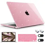 Glitter Case for 2025 M4 MacBook Air 13.6 Inch A3240, Plastic Hard Shell Case...