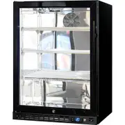Schmick Black Glass Door Bar Fridge (Left Hinged) - SK156L-B