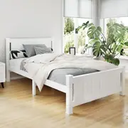 Wendy Wooden King Single Bed Frame White