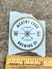 WESTBY EDGE BREWING BREWERY BEER STICKER Wyoming Brew Cheyenne Water Bottle Wyo