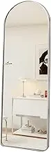 Full Length Mirror,Arched Oversized Floor Standing Mirror with Stand,Free-Standing Floor Mirror，for Bedroom Entry Dressing Room(Silver,150 X 50cm)