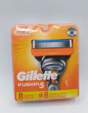 Gillette Fusion 5 Blade Razor Refill 8 cartridges as imaged damged box
