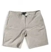 NWT Travis Mathew Grommet Khaki Brown Golf Polyester Cotton Spandex Shorts 38