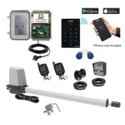 Single Swing Gate Opener Kit with WiFi Keypad, Access Control via Mobile APP