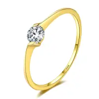 在飛比找momo購物網優惠-【ANGEL】韓版時尚鍍金鑲鑽婚戒款戒指(金色)