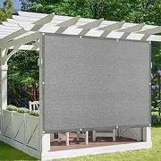 Outdoor Patio Sun Shade Sail 170 x 900 cm Rectangle Sunshade Canopy with Grommets and Free Rope Light Grey