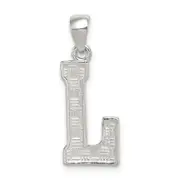 Sterling Silver Rhodium-Plated Letter L Initial Pendant