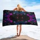 Premium Design Large Beach Towel - Magic Night Glow Flowers PV20221113 AMV1.2