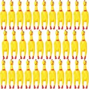 24 Pack Rubber Chicken 12 inch Toy Squeeze Screaming Chicken Toy Novelty Squeaky