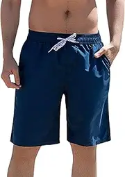 [SEDEX] Mens Swimming Shorts with Zipper Pocket Swim Trunks 2 in 1 Quick Dry Beach Swimwear for Men Workout Gym Running Shorts Sports Training Short Pants with Pocket Liner for Jogging Cycling Exercise