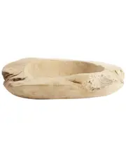 BIDKhome Yaovi Wood Abstract Rustic Decorative Bowl In Brown