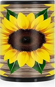 Bright Yellow Sunflowers Rustic Wooden Portable Ash Tray Container Tall Ashtray with Lid Smokeless Travel Ashtray with Lid, Smoking Disposal