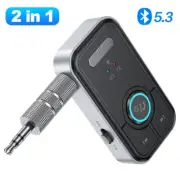 Bluetooth 5.3 Transmitter Receiver 2 In 1 Wireless Audio 3.5mm Aux Car Adapter