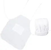 Ciieeo Children's Suit Photography Props Playhouse Cooking Apron Kitchen Baking Hat Role Play Chef Costume Apron Children Cooking Hat Chef Toque Chef Hat White Cotton