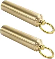 SHERCHPRY Outdoor Keychain Pendant Mini Bottle Brass Case Medicine Organizer Survival Tool