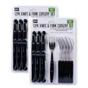 Ozoffer 24PCS Sharp Steak Knife & Folk Cutlery Set Homeware Tableware Fine Dining