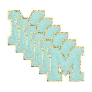 6pcs Letter Patches 8.4cm/3.3" Chenille Patches Applique Patches (Blue, M)