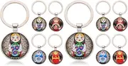 LUOZZY 8 Pcs Russian Nesting Doll Key Chain Metal Key Rings Matryoshka Dolls Key Decor Creative Bag Pendant