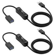 USB On Off Switch Cable [3.3ft, 2-Pack], USB 3.0 Extension Cable with Switche...