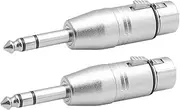 2pcs Audio Adapter Silverware Net Net Mixer Connector Two -Way Monitor Square Pipe Adapter Converter Connector XLR to TRS Male Adapter TRS Male to XLR Converter XLR to TRS Adapter ifundom