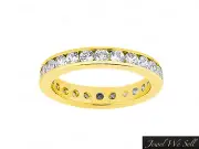 3.00Ct Round Diamond Channel Set Eternity Band Wedding Ring 10K Gold G-H I1