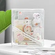 Labymos Portable Transparent File Document Bag Pouch Plastic Envelope Bill Invoice Storage Organizer with on & String Tie Closure for Home Office School Use