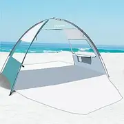 OutdoorMaster Beach Tent for 3 Person with 2 Doors, Easy Setup Sun Shade Shelter, Portable Beach Shade Sun Canopy with UPF 50+ UV Protection, Extendable Floor with Carrying Bag