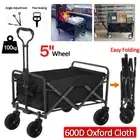 5" Foldable Beach Trolley Wagon Cart Garden Outdoor Camping Shopping Trolley