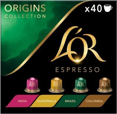 L'OR Origins Espresso Coffee Pods Variety Bundle x40 Nespresso®* Compatible