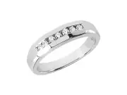 Natural 0.25Ct Round 7Stone Mens Wedding Band Ring 950 Platinum G SI1 Channel