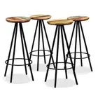 Bar Stools 4 pcs Solid Reclaimed Wood vidaXL