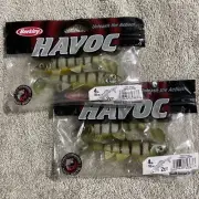 (2 Packs) Berkley Havoc Sick Fish 4" Swimbait 2ct Clear Bream - FAST SHIPPING!