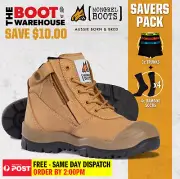 Mongrel 461050 'SUPER SAVER' Men's Work Boots. Steel Toe Safety. Zip. Scuff Cap