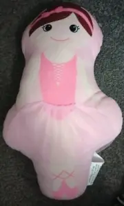 Comfort Bay Pink Ballerina Character Plush Throw Pillow New With Tags