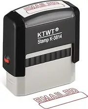 Emailed Self Inking Stamp, Refillable Stampers for Office - Business, Accounting, Bookkeeping, Coding, Legal, Notary, Work, Ordering, Inventory Stamps - Red Ink