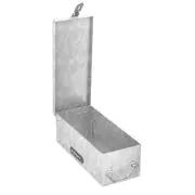 Lock Box with Folding Handle - Durable Metal Storage Chest with Stackable Des...