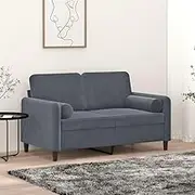 VRAXO Throw Pillows 2 pcs Dark Grey 15x50 cm Velvet -1KG,349510