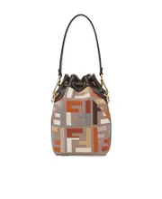 Multicolour canvas mini-bag with FF embroidery One size multi-color