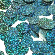 Round Flat Sequin 20mm Top Hole Light Sapphire Blue Hologram Glitter Sparkle