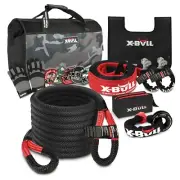 X-BULL Kinetic Recovery Rope Kit Snatch Strap Soft shackles 4X4 essential tool