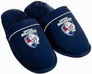 AFL Supporter Slippers - Western Bulldogs - Mens Size - Fluffy Winter Shoes - Mens 8-9