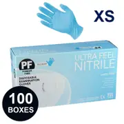 100 Boxes Ultra Fresh Blue Nitrile Exam Gloves Latex Free, Powder Free, Healthcare, Medical, Aged care, Beauty, Food - Extra Small Size