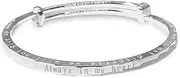 [StarGems] hesy® Adjustable 'Always in My Heart' Handmade 999 Sterling Silver Bangle Bracelet For Women Cb0173