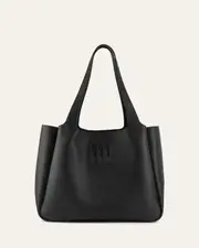 ALPHA TOTE BAG BLACK LEATHER