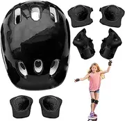 Hat and Knee Pads for Children, Set of Hat and Knee Pads for Children - Bicycle Skateboard Knee Elbow Pads Protective Equipment - Skating Accessories, Adjustable Protective Equipment