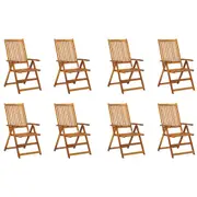 Folding Garden Chairs 8 pcs Solid Wood Acacia vidaXL
