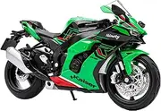 Die-cast Simulation 1:12 for Ninja ZX-10R Motorcycles Car Models Metal Diecast Mini Vehicles Exquisite Display Collection Miniature Vehicle(Green)
